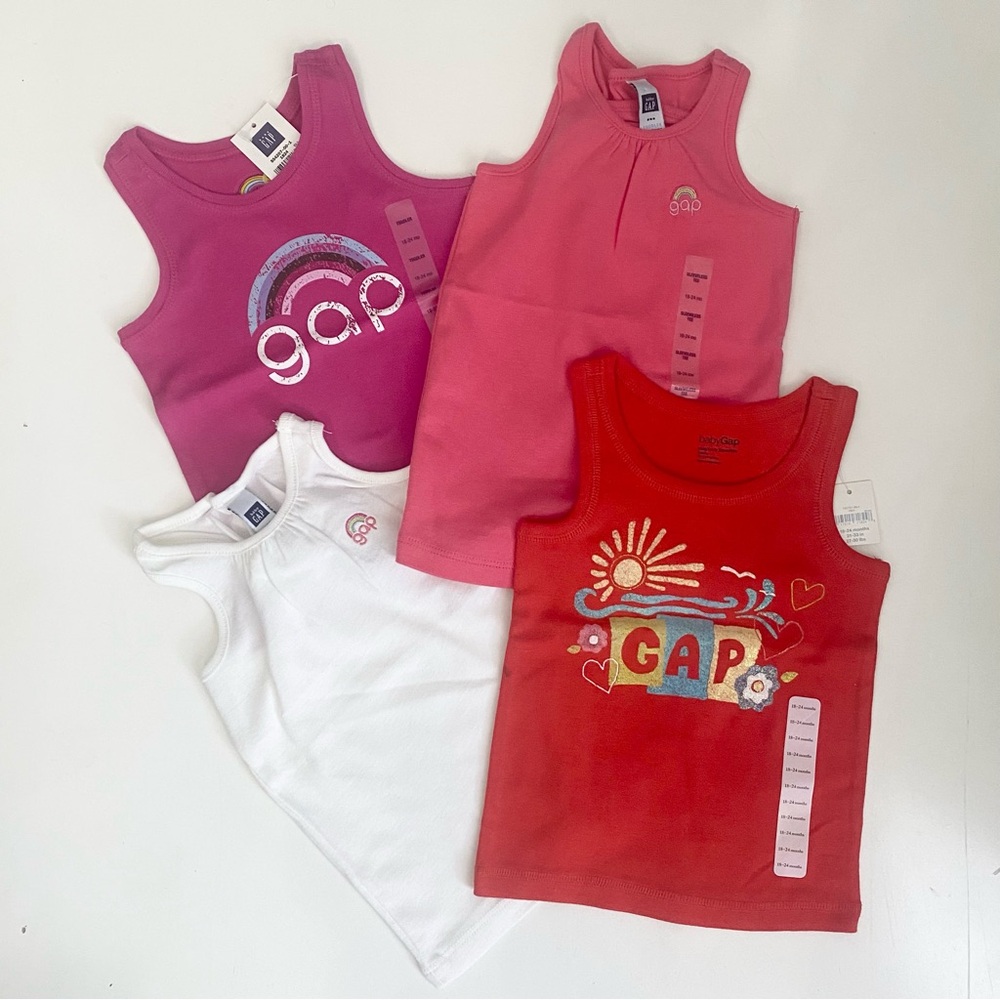 NWT Baby Gap Girls Sz 18-24 mos -4 pc Tank Top Bundle Spring Summer Shirts New